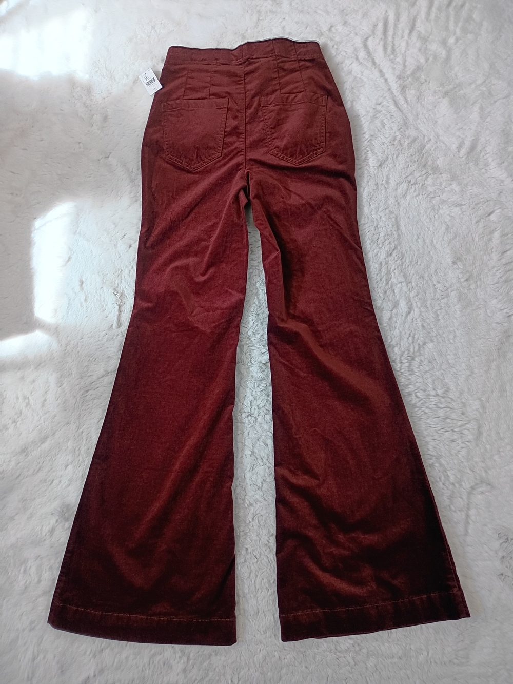 NWT Anthropologie Pilcro Pull-On Mid-Rise Retro Flare Velvet Jeans - Size 25 - Picture 6 of 9